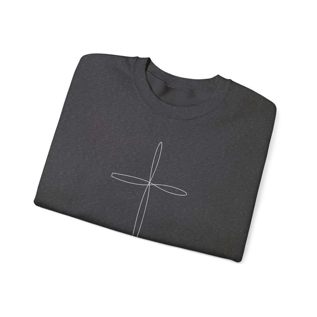 Walk By Faith – Minimalist Cross Crewneck Sweatshirt