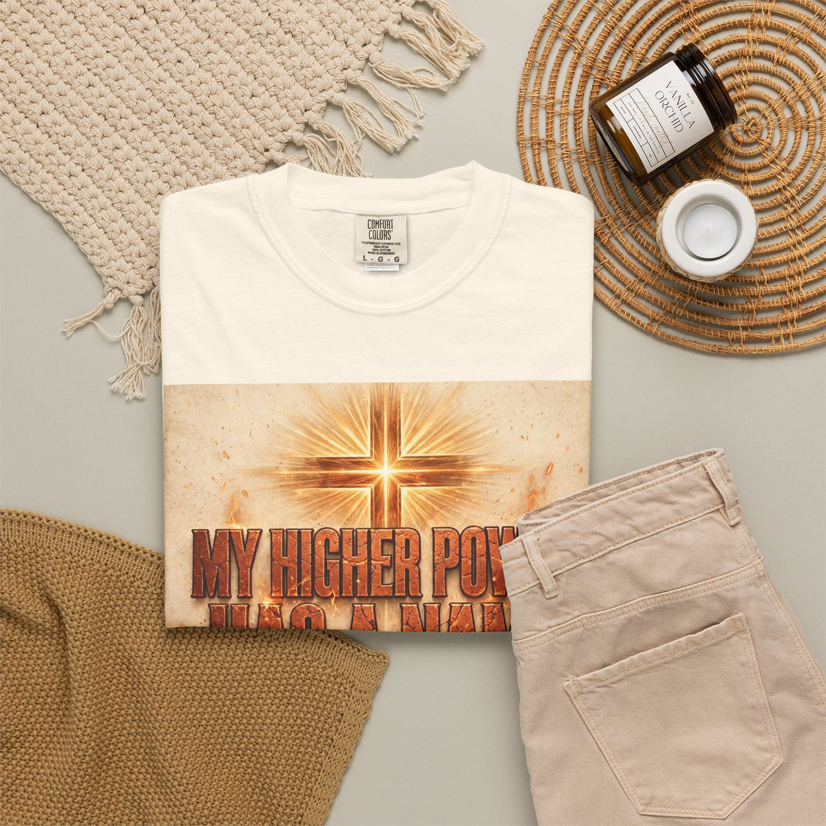Higher Power Fiery Cross – Recovery T-Shirt