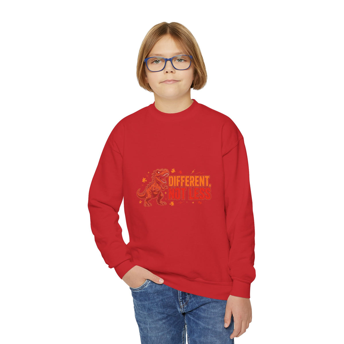 Different Not Less T-Rex – Kids' Sweatshirt